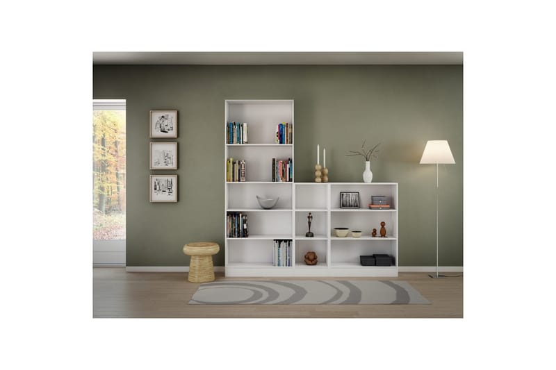 Trysil Kirjahylly 107 cm - Valkoinen - Säilytys - Hylly - Kirjahylly