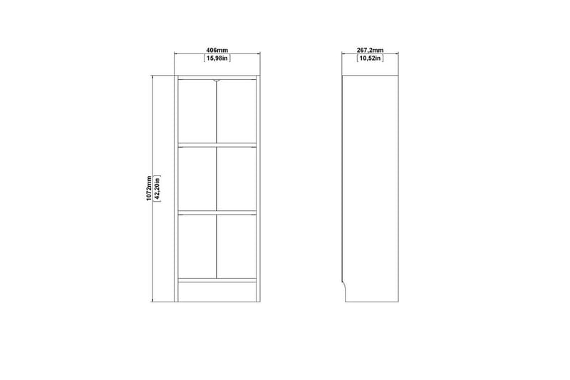 Trysil Kirjahylly 107 cm - Valkoinen - Säilytys - Hylly - Kirjahylly