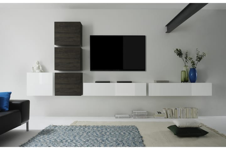 Seinäkaappi Coxeter 139 cm - Valkoinen - TV-hyllyt