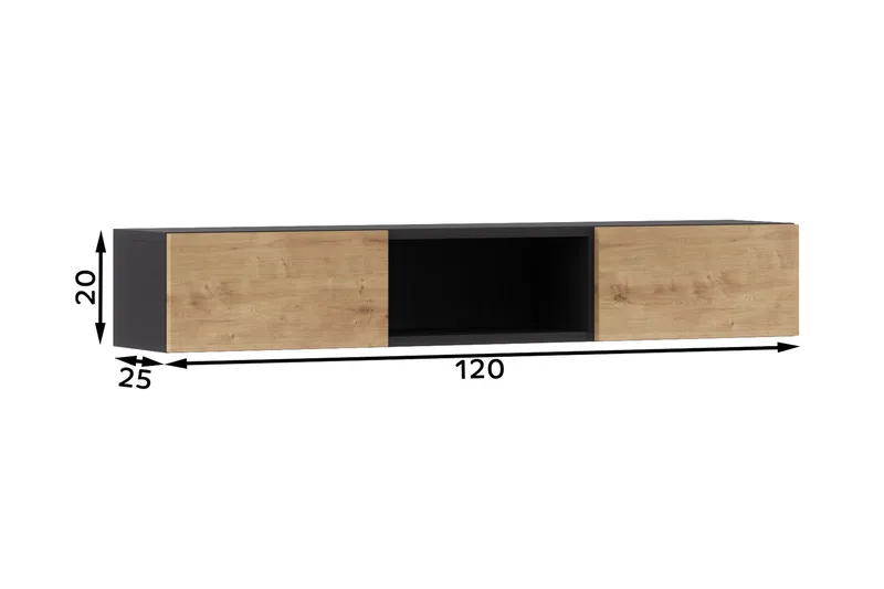 TV-hylly Emika 25x20 cm - Huonekalut - TV- & Mediakalusteet - TV-hyllyt
