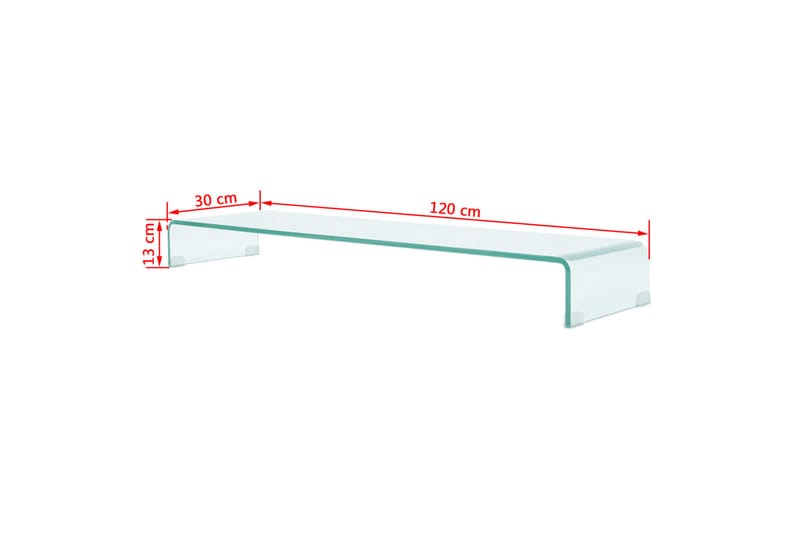 TV-taso/Näyttöteline Kirkas Lasi 120x30x13 cm - Läpinäkyvä - Huonekalut - TV- & Mediakalusteet - TV-hyllyt