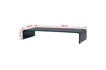 TV-taso/Näyttöteline Musta lasi 70x30x13 cm - Musta - Huonekalut - TV- & Mediakalusteet - TV-hyllyt
