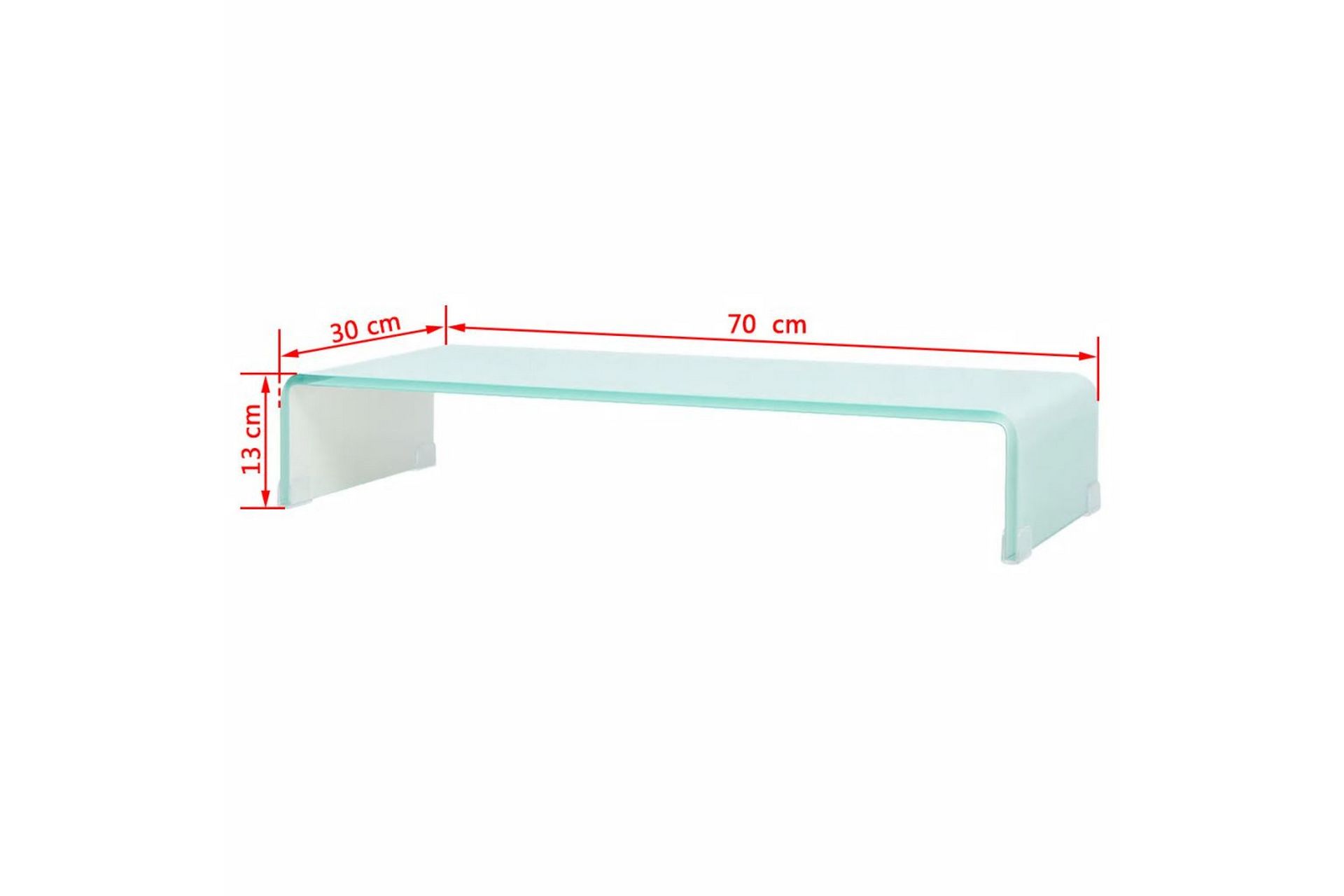 TV-taso/Näyttöteline Valkoinen lasi 70x30x13 cm - Valkoinen - Huonekalut - TV- & Mediakalusteet - TV-hyllyt