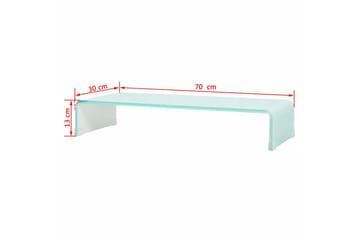 TV-taso/Näyttöteline Valkoinen lasi 70x30x13 cm - Valkoinen - Huonekalut - TV- & Mediakalusteet - TV-hyllyt