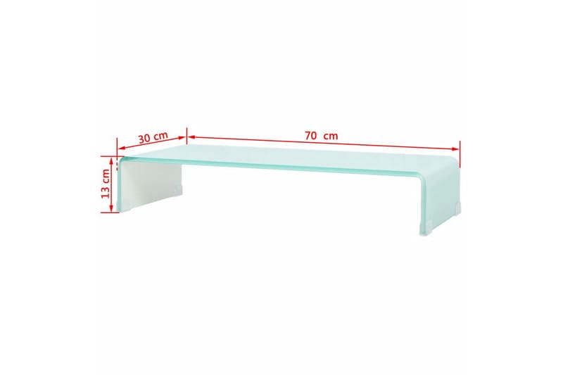 TV-taso/Näyttöteline Valkoinen lasi 70x30x13 cm - Valkoinen - Huonekalut - TV- & Mediakalusteet - TV-hyllyt
