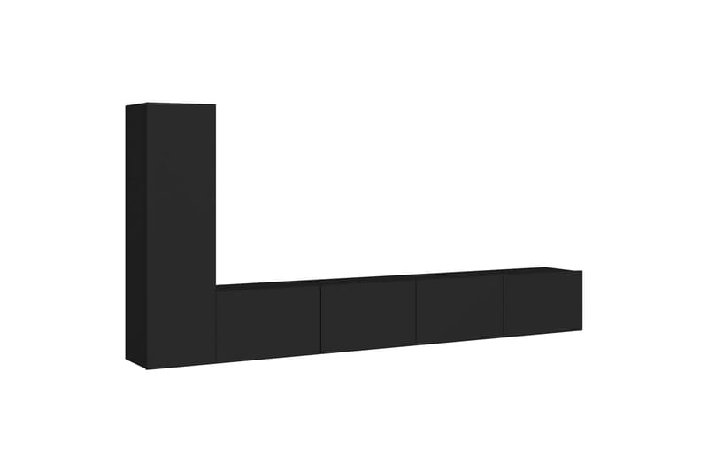 3-osainen TV-kaappisarja musta lastulevy - Musta - Huonekalut - TV- & Mediakalusteet - TV-kaappi