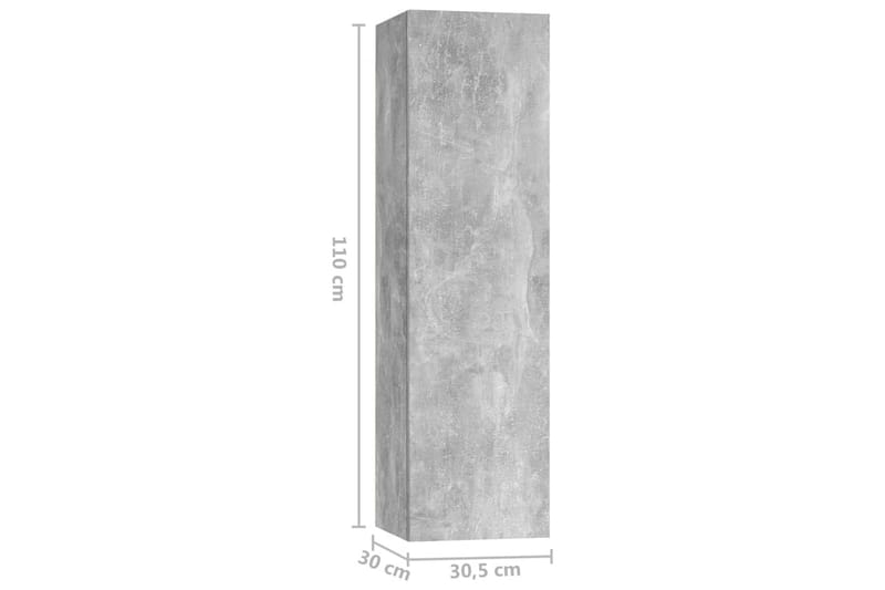 5-osainen TV-kaappisarja betoninharmaa lastulevy - Harmaa - TV-kaappi