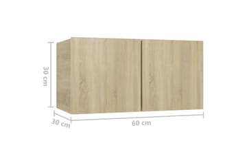 7-osainen TV-kaappisarja Sonoma-tammi lastulevy - Huonekalut - TV- & Mediakalusteet - TV-kaappi