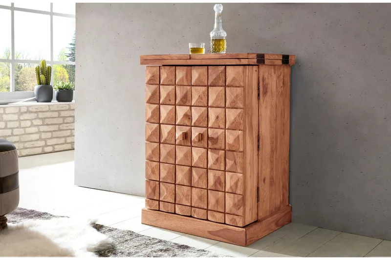 Baarikaappi Zychowski - Puu/Luonnonväri - Säilytys - Kaappi - Baarikaappi