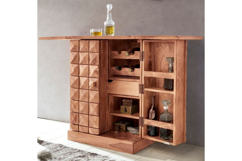 Baarikaappi Zychowski - Puu/Luonnonväri - Säilytys - Kaappi - Baarikaappi