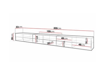 Galbally TV-taso 300 cm - Huonekalut - TV- & Mediakalusteet - Tv taso & Mediataso