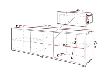 Kintore TV-taso 141 cm - Huonekalut - TV- & Mediakalusteet - Tv taso & Mediataso