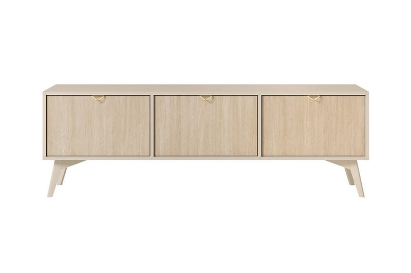 Klinkerville TV-kaappi – Kolme säilytyslokeroa – Vaalea puu – D28xH32xH158 cm - Beige - Huonekalut - TV- & Mediakalusteet - TV-kaappi