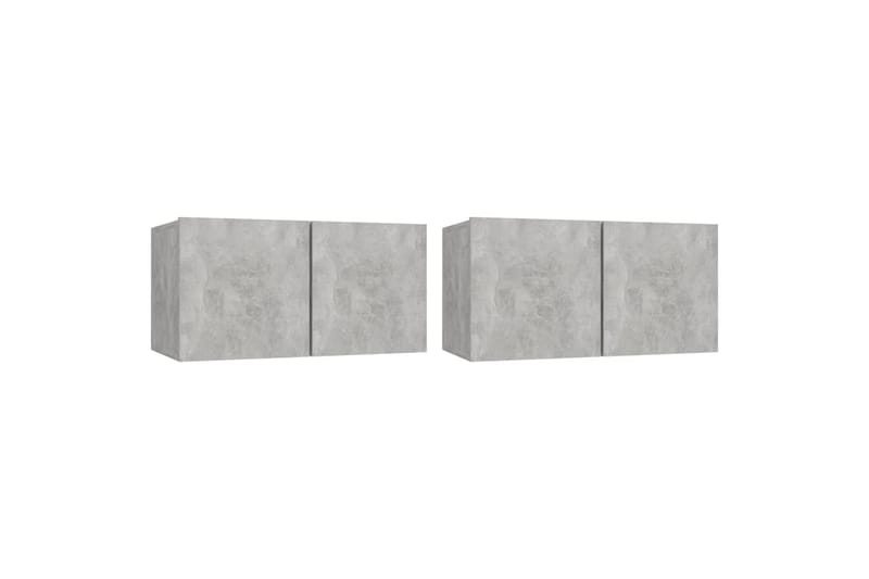 Seinäkiinnitettävä TV-taso 2 kpl betoninharm. 60x30x30 cm - Huonekalut - TV- & Mediakalusteet - TV-kaappi