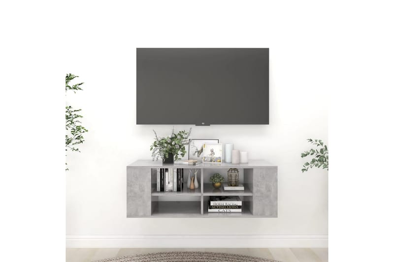 Seinäkiinnitettävä TV-taso betoninharmaa 102x35x35cm - Huonekalut - TV- & Mediakalusteet - TV-kaappi