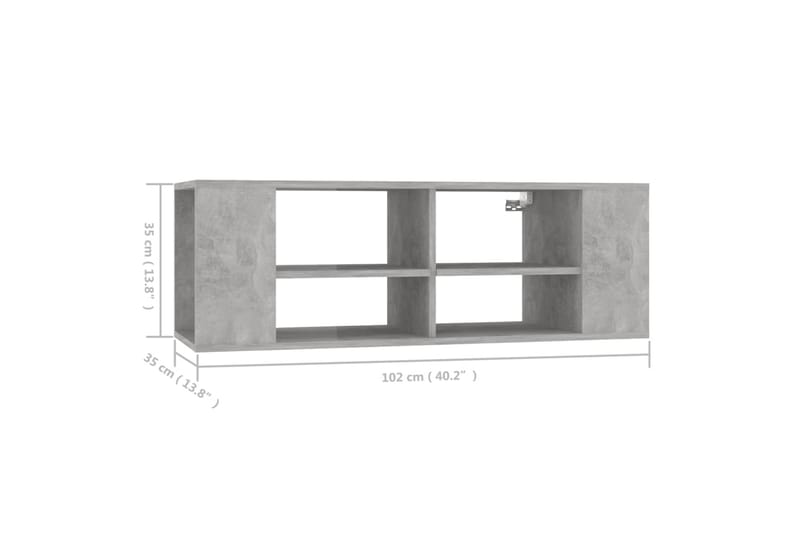 Seinäkiinnitettävä TV-taso betoninharmaa 102x35x35cm - Huonekalut - TV- & Mediakalusteet - TV-kaappi