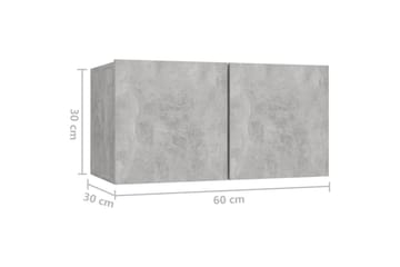 Seinäkiinnitettävä TV-taso betoninharmaa 60x30x30 cm - Huonekalut - TV- & Mediakalusteet - TV-kaappi