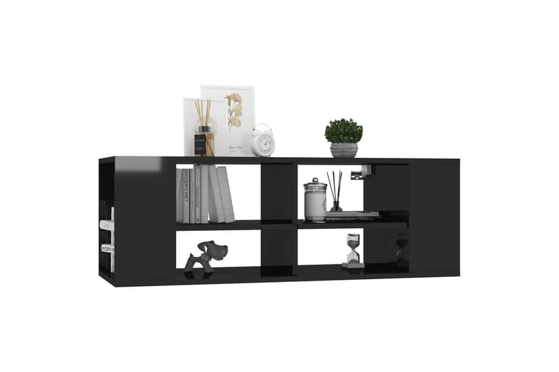 Seinäkiinnitettävä TV-taso korkeak. musta 102x35x35cm - Huonekalut - TV- & Mediakalusteet - TV-kaappi