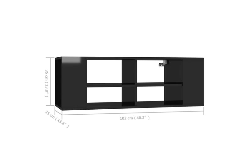 Seinäkiinnitettävä TV-taso korkeak. musta 102x35x35cm - Huonekalut - TV- & Mediakalusteet - TV-kaappi