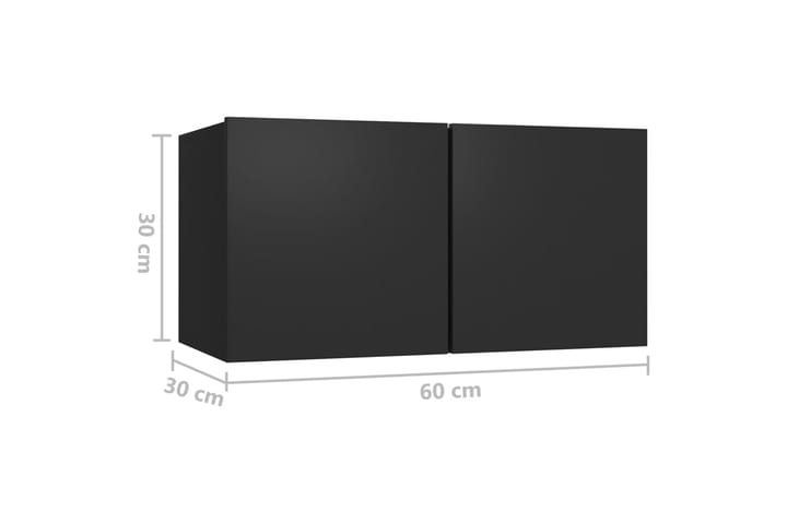 Seinäkiinnitettävä TV-taso musta 60x30x30 cm - TV-kaappi
