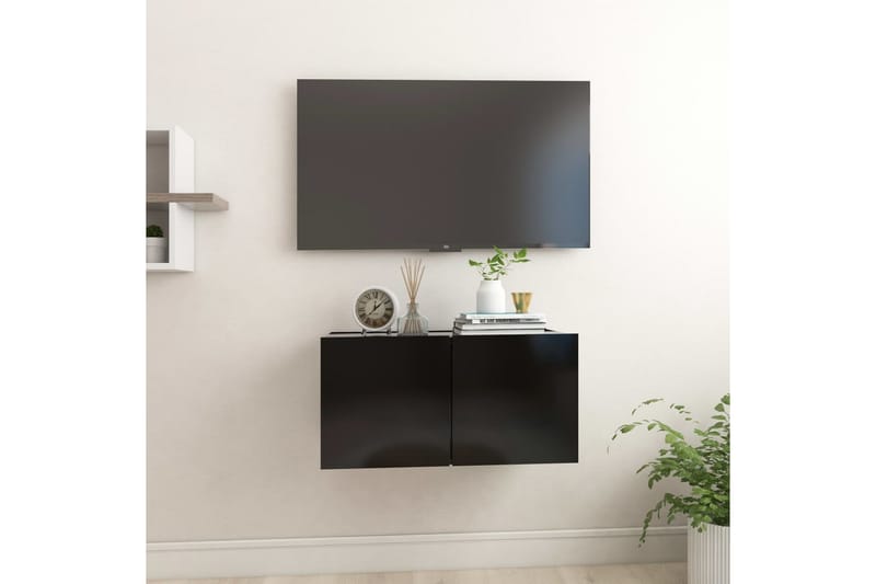 Seinäkiinnitettävä TV-taso musta 60x30x30 cm - Huonekalut - TV- & Mediakalusteet - TV-kaappi