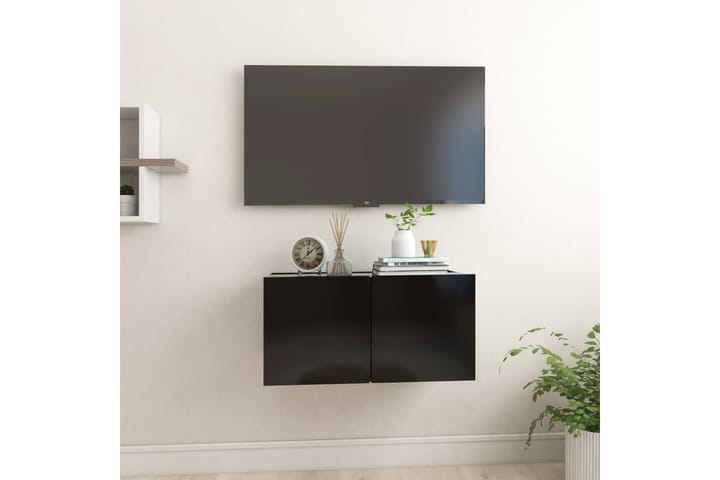 Seinäkiinnitettävä TV-taso musta 60x30x30 cm - TV-kaappi