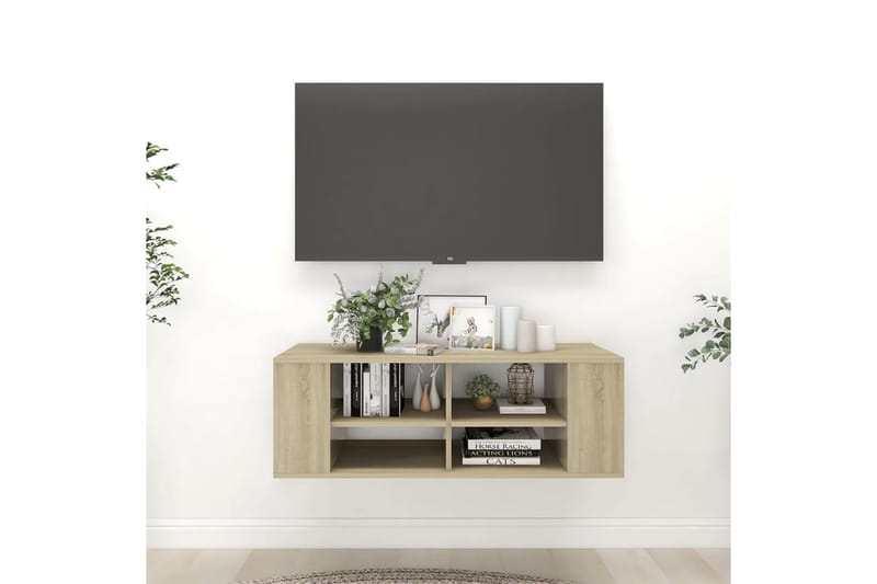 Seinäkiinnitettävä TV-taso Sonoma-tammi 102x35x35cm - Huonekalut - TV- & Mediakalusteet - TV-kaappi