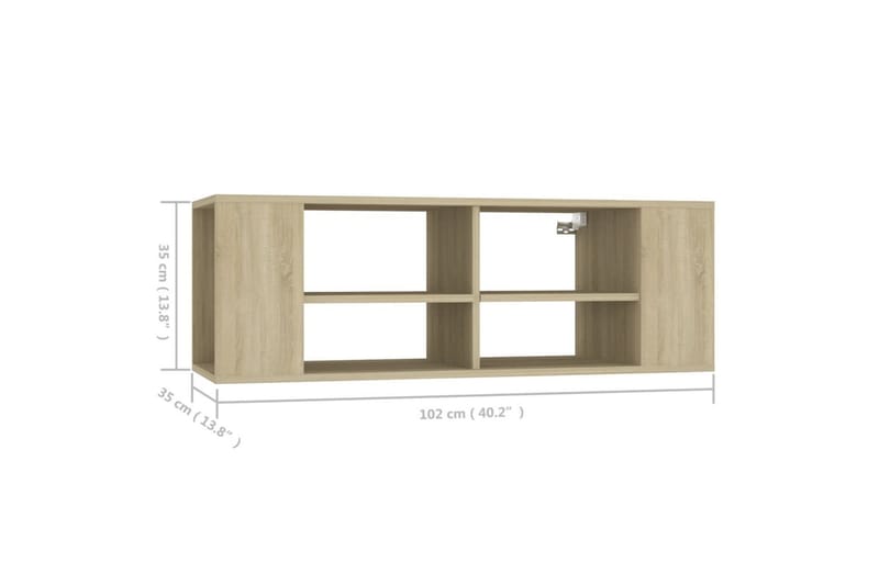 Seinäkiinnitettävä TV-taso Sonoma-tammi 102x35x35cm - Huonekalut - TV- & Mediakalusteet - TV-kaappi