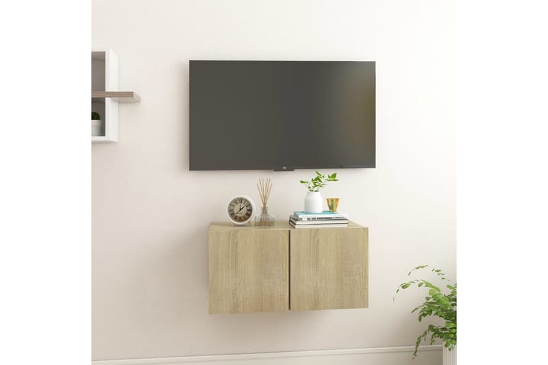 Seinäkiinnitettävä TV-taso Sonoma-tammi 60x30x30 cm - Huonekalut - TV- & Mediakalusteet - TV-kaappi