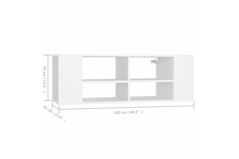 Seinäkiinnitettävä TV-taso valkoinen 102x35x35 cm lastulevy - Huonekalut - TV- & Mediakalusteet - TV-kaappi