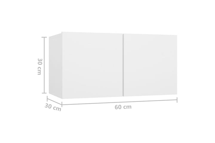 Seinäkiinnitettävä TV-taso valkoinen 60x30x30 cm - TV-kaappi