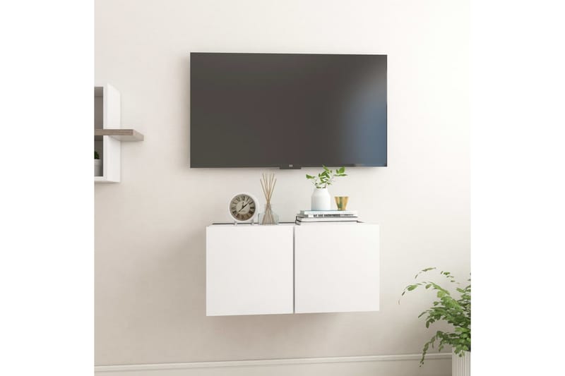 Seinäkiinnitettävä TV-taso valkoinen 60x30x30 cm - Huonekalut - TV- & Mediakalusteet - TV-kaappi