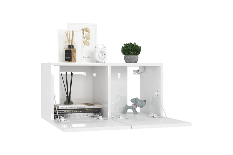 Seinäkiinnitettävät TV-tasot 2 kpl korkeakiilto 60x30x30cm - Huonekalut - TV- & Mediakalusteet - TV-kaappi