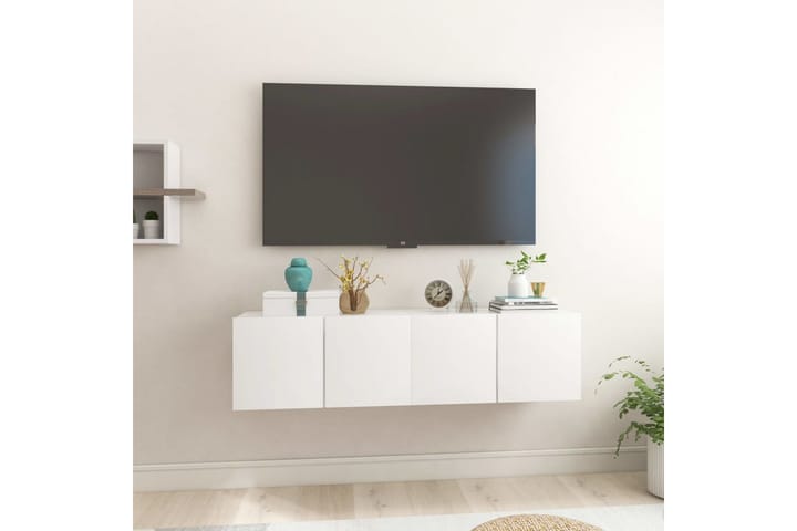 Seinäkiinnitettävät TV-tasot 2 kpl korkeakiilto 60x30x30cm - TV-kaappi