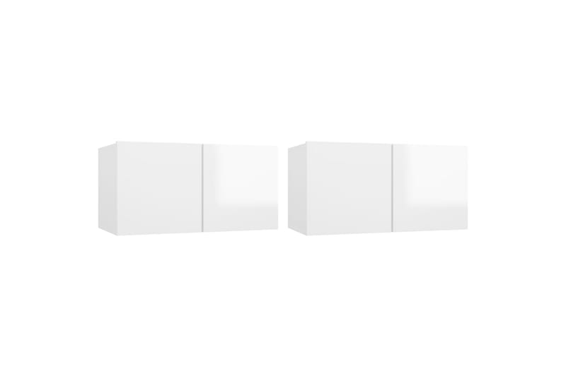 Seinäkiinnitettävät TV-tasot 2 kpl korkeakiilto 60x30x30cm - Huonekalut - TV- & Mediakalusteet - TV-kaappi