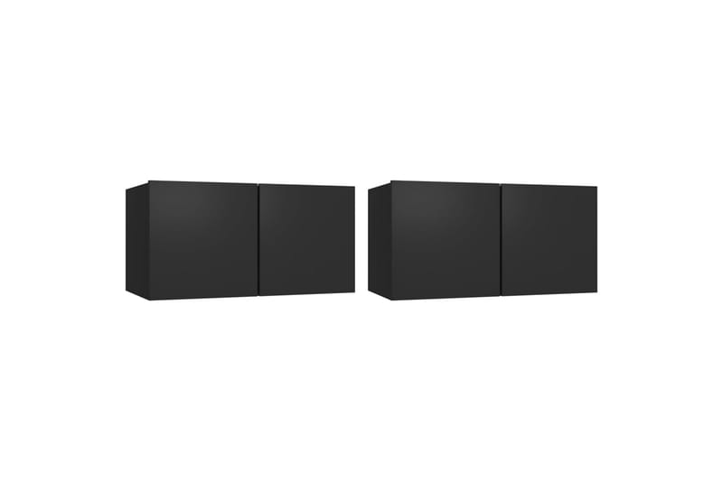 Seinäkiinnitettävät TV-tasot 2 kpl musta 60x30x30 cm - Huonekalut - TV- & Mediakalusteet - TV-kaappi