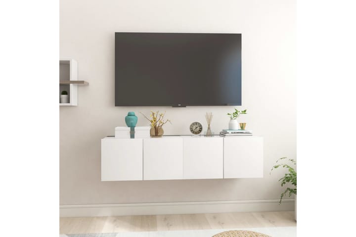 Seinäkiinnitettävät TV-tasot 2 kpl valkoinen 60x30x30 cm - TV-kaappi