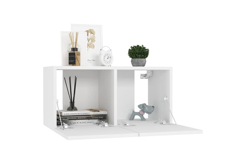 Seinäkiinnitettävät TV-tasot 2 kpl valkoinen 60x30x30 cm - Huonekalut - TV- & Mediakalusteet - TV-kaappi