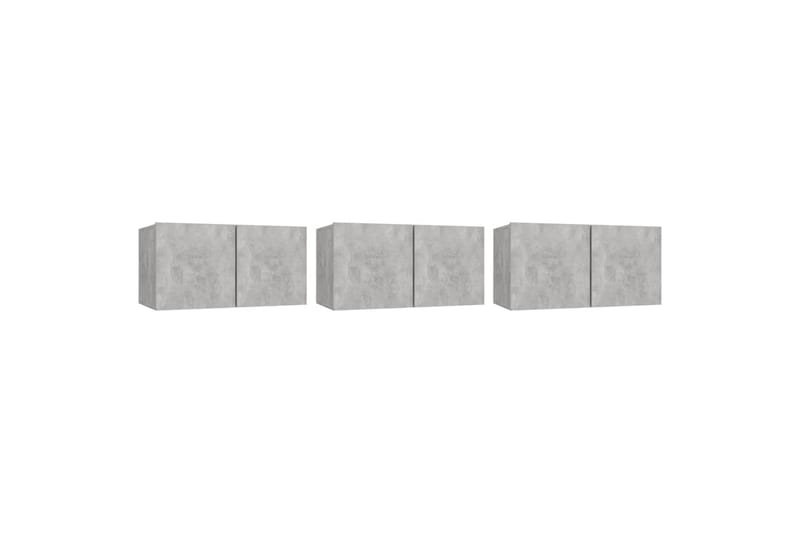 Seinäkiinnitettävät TV-tasot 3 kpl betoninharmaa 60x30x30 cm - Huonekalut - TV- & Mediakalusteet - TV-kaappi