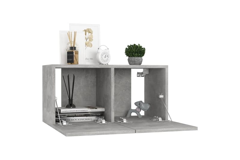 Seinäkiinnitettävät TV-tasot 3 kpl betoninharmaa 60x30x30 cm - Huonekalut - TV- & Mediakalusteet - TV-kaappi