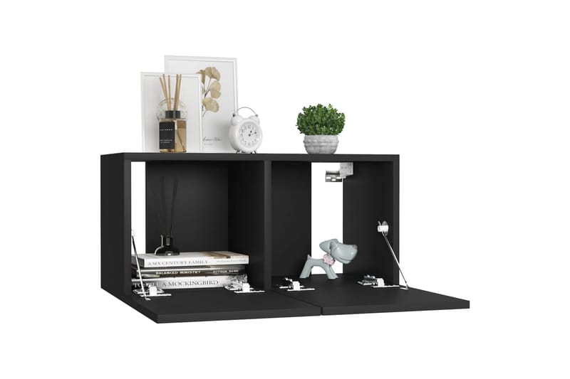 Seinäkiinnitettävät TV-tasot 3 kpl musta 60x30x30 cm - Huonekalut - TV- & Mediakalusteet - TV-kaappi