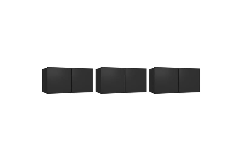Seinäkiinnitettävät TV-tasot 3 kpl musta 60x30x30 cm - Huonekalut - TV- & Mediakalusteet - TV-kaappi