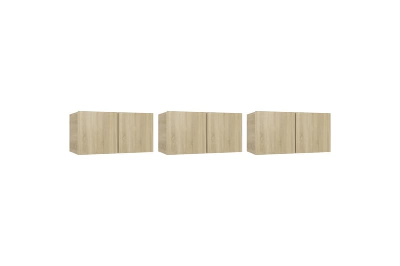 Seinäkiinnitettävät TV-tasot 3 kpl Sonoma-tammi 60x30x30 cm - Huonekalut - TV- & Mediakalusteet - TV-kaappi