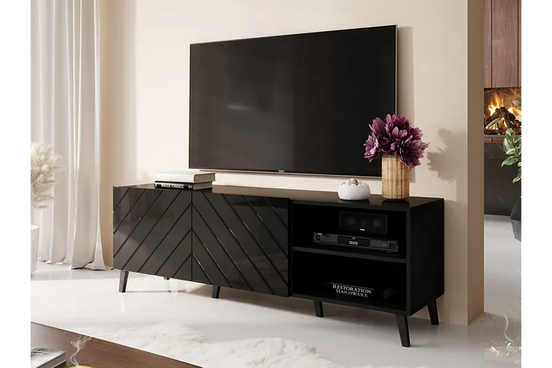 Strontian Tv-skåp 150 cm Scandinavian Choice Black - Huonekalut - TV- & Mediakalusteet - TV-kaappi