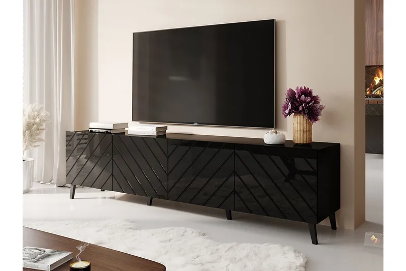 Strontian Tv-skåp 200 cm Scandinavian Choice Black - Huonekalut - TV- & Mediakalusteet - TV-kaappi