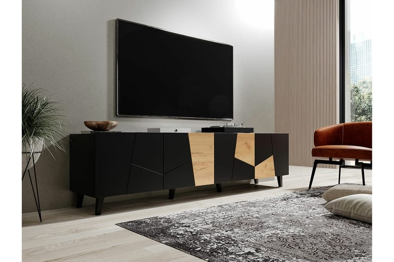 Strontian Tv-skåp 201 cm Scandinavian Choice Black - Huonekalut - TV- & Mediakalusteet - TV-kaappi