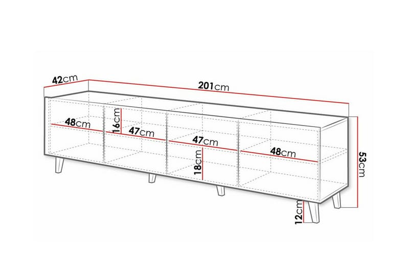 Strontian Tv-skåp 201 cm Scandinavian Choice Black - Huonekalut - TV- & Mediakalusteet - TV-kaappi