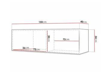 TV-kaappi Dunvegan 150 cm - Musta - Huonekalut - TV- & Mediakalusteet - Tv taso & Mediataso