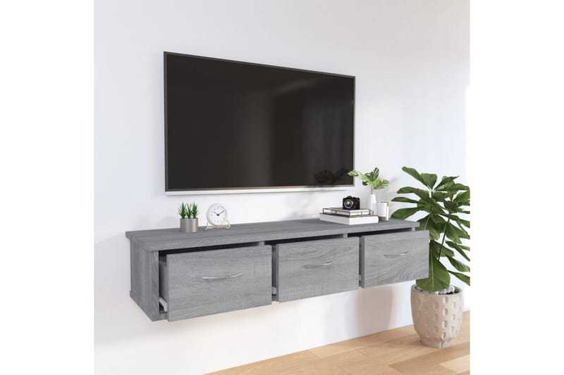 TV-seinäkaappi harmaa Sonoma 88x26x18,5 cm tekninen puu - Harmaa - Huonekalut - TV- & Mediakalusteet - TV-kaappi
