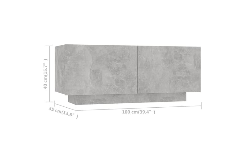 TV-taso betoninharmaa 100x35x40 cm lastulevy - Huonekalut - TV- & Mediakalusteet - TV-kaappi